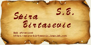 Spira Birtašević vizit kartica